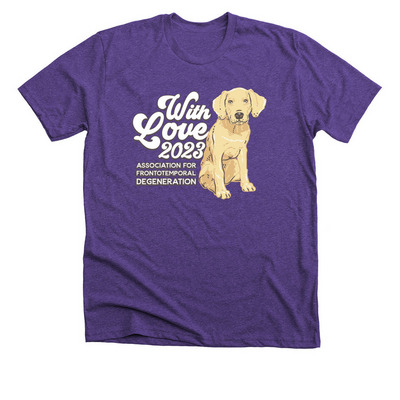 With Love 2023, a Heather Team Purple Premium Unisex Tee