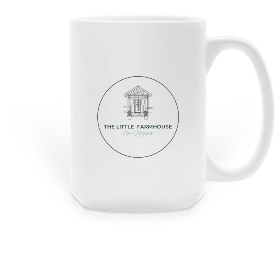 The Little Farmhouse Mug, a White Large Coffee Mug