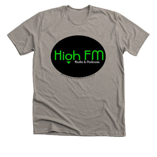 High FM Media Merch, a Heather Stone Premium Unisex Tee