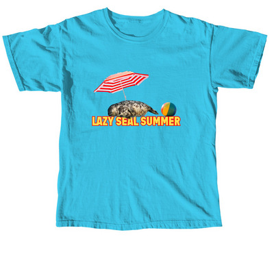 Lazy Seal Summer, a Lagoon Blue Comfort Colors Unisex Tee