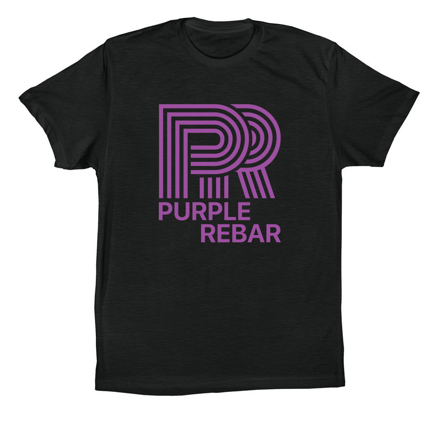 Purple Rebar - The Purple Logo, a Vintage Black Premium Cotton Tee