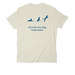 Green Logo, Blue Text Shirts, a White Sand Allmade Organic Cotton Unisex Tee (back-view)