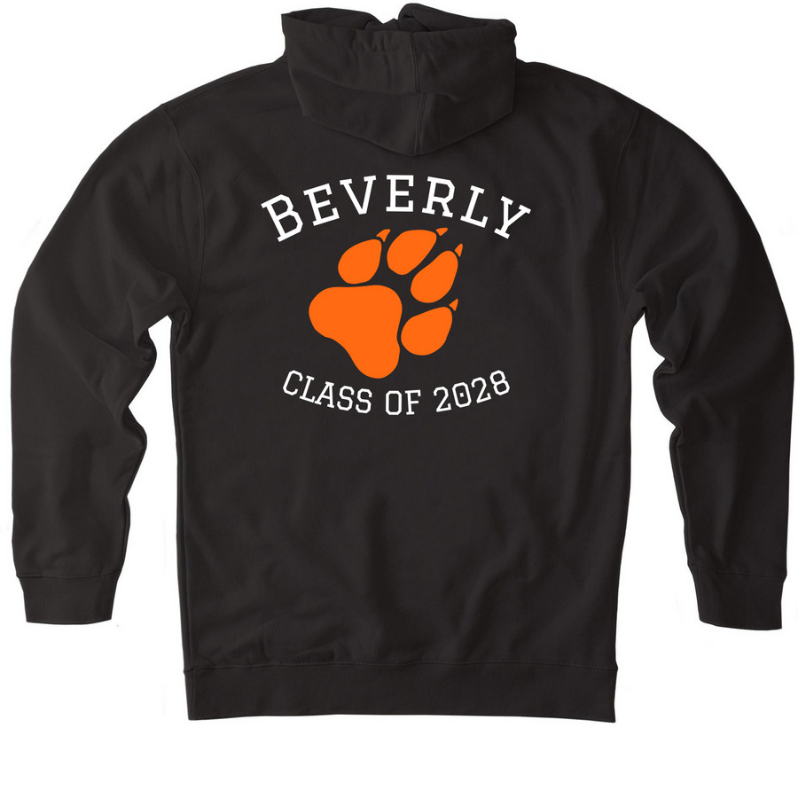 BHS Class of 2028, a Black Heavyweight Pullover Hoodie (back-view)