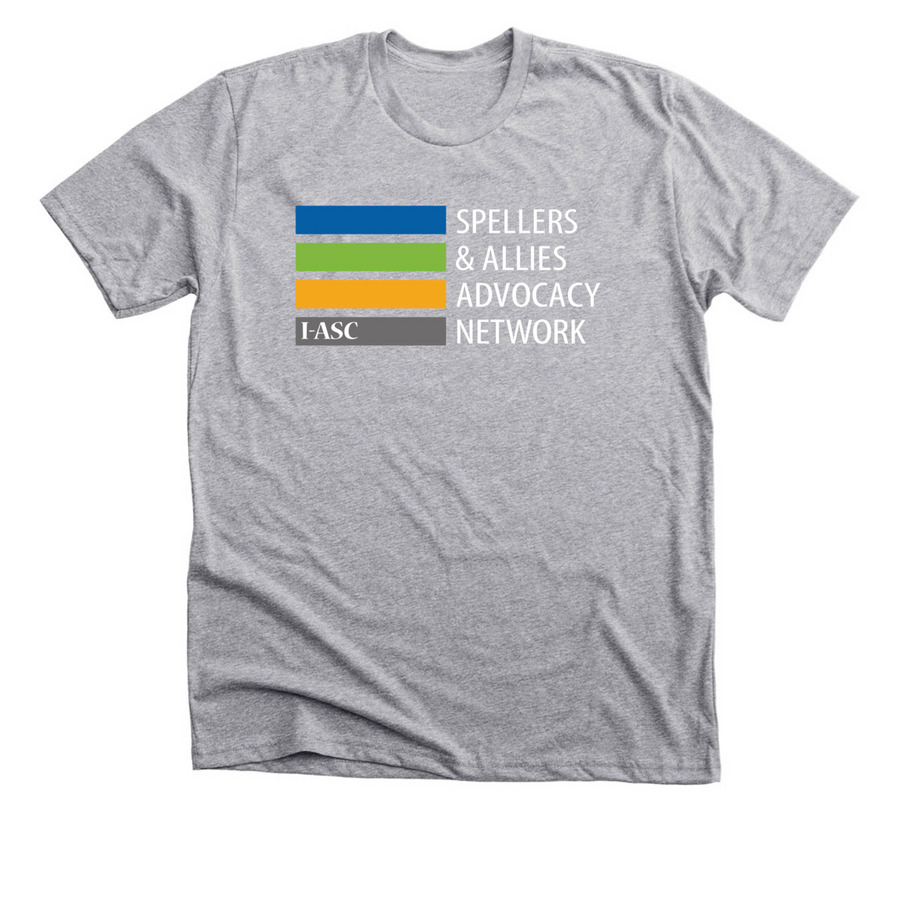 Spellers & Allies (front logo & back hashtag), a Athletic Heather Premium Unisex Tee
