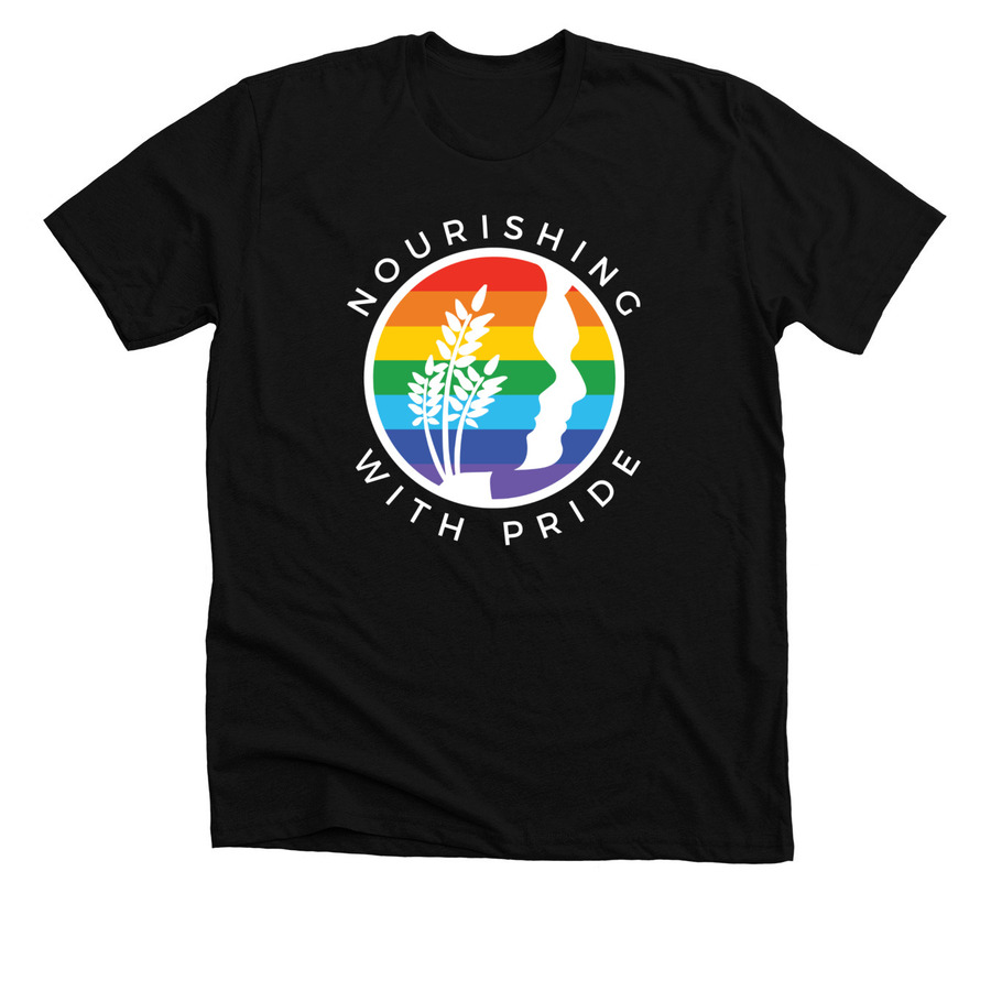 Nourish with Pride, a Solid Black Blend Premium Unisex Tee