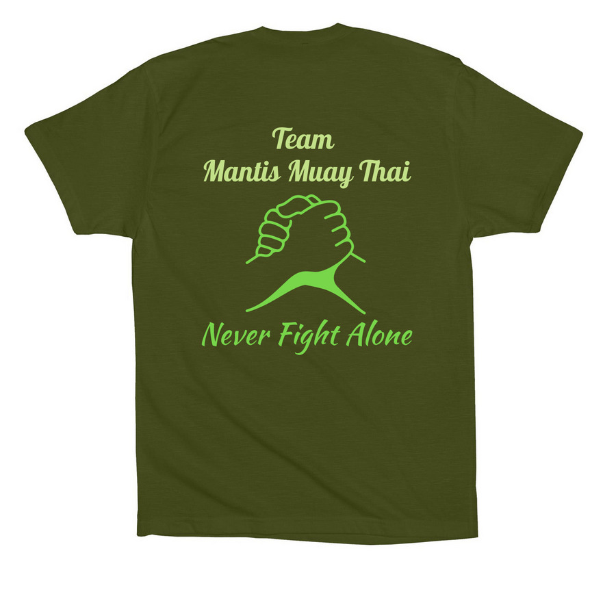 Mantis Muay Thai, a Olive Premium Cotton Tee (back-view)