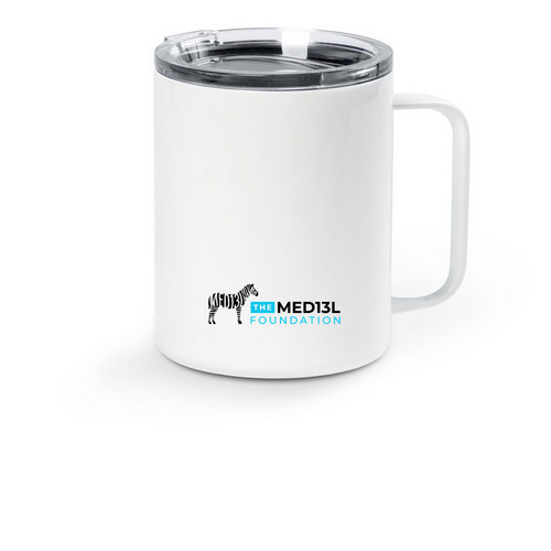 Morning Stripes, a White Stainless Steel Travel Mug