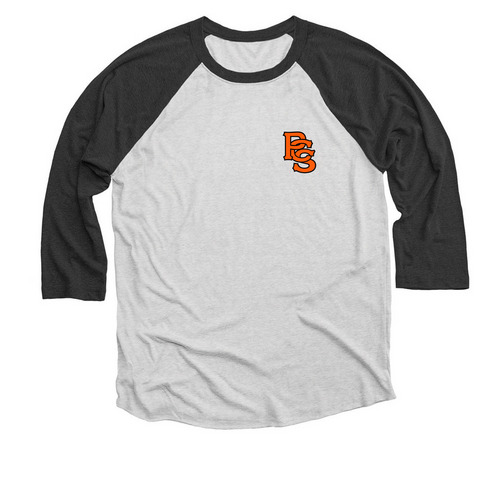 PCS Worlds 26', a Black and Heather White 3/4 Sleeve Baseball Tee