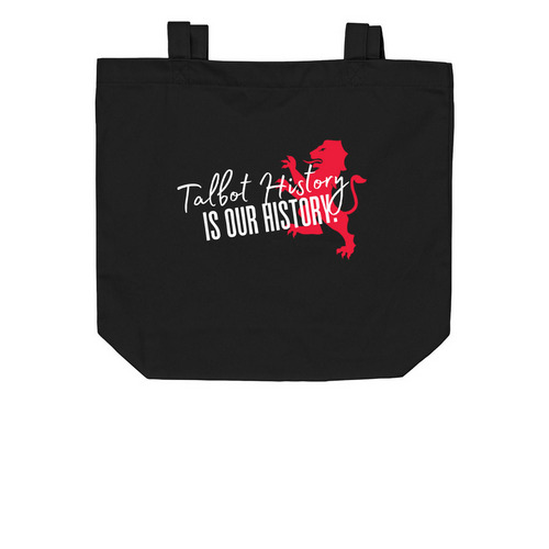 Talbot History Tote Bag, a Black Organic Cotton Tote Bag