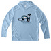 Black-footed Ferret Sun Hoodie, a Light Blue UV Performance Long Sleeve Hoodie