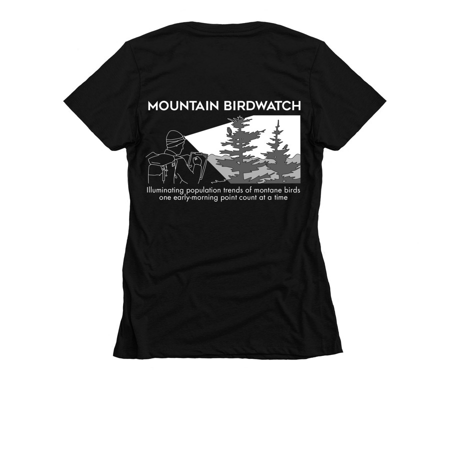 Mountain Birdwatch Swag 2.0, a Black Women's Slim Fit Tee (back-view)