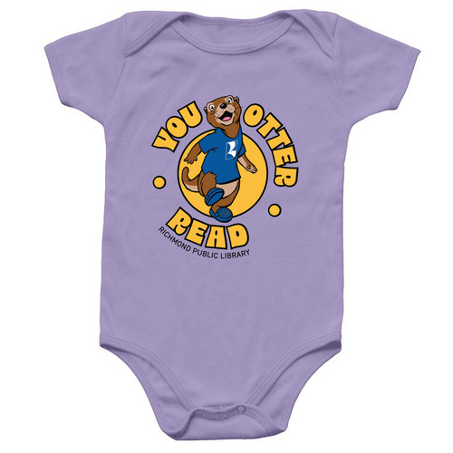 You Otter Read Onesie, a Lavender Infant Onesie