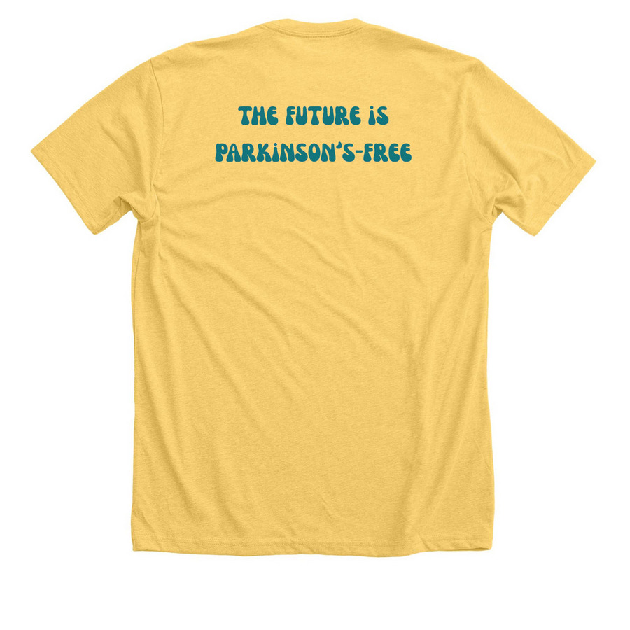Miles4Mom at Grandma's, a Heather Yellow Gold Premium Unisex Tee (back-view)