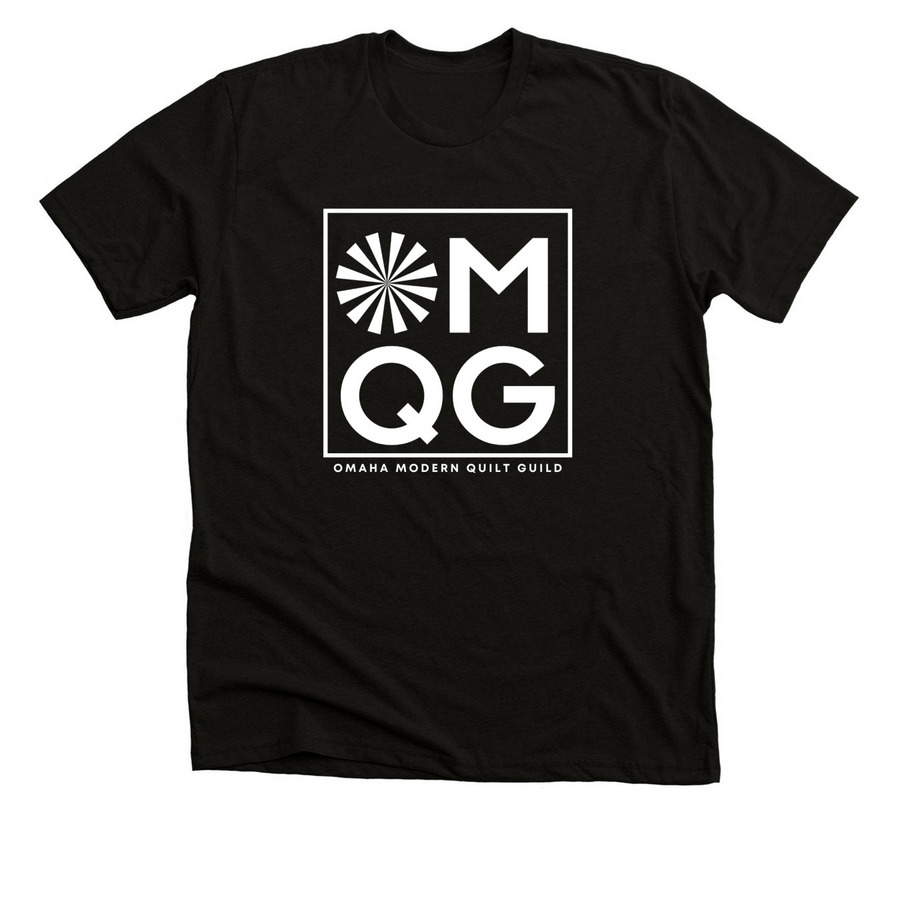 White Large Logo, a Black Heather Premium Unisex Tee