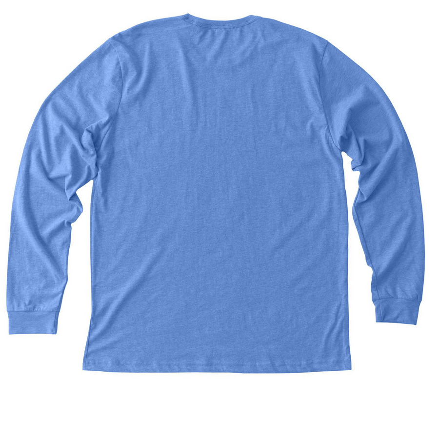 OHBM EST. 1995 Apparel, a Heather Columbia Blue Premium Long Sleeve Tee (back-view)