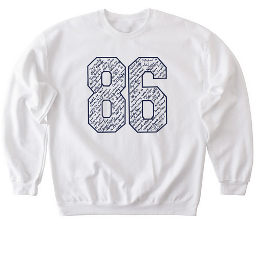 Vintage 86 Blue, a White Softstyle Crewneck Sweatshirt