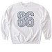Vintage 86 Blue, a White Softstyle Crewneck Sweatshirt