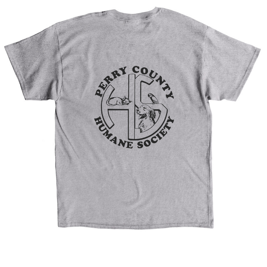 PERRY COUNTY HUMANE SOCIETY, a Sport Grey Classic Unisex Tee (back-view)