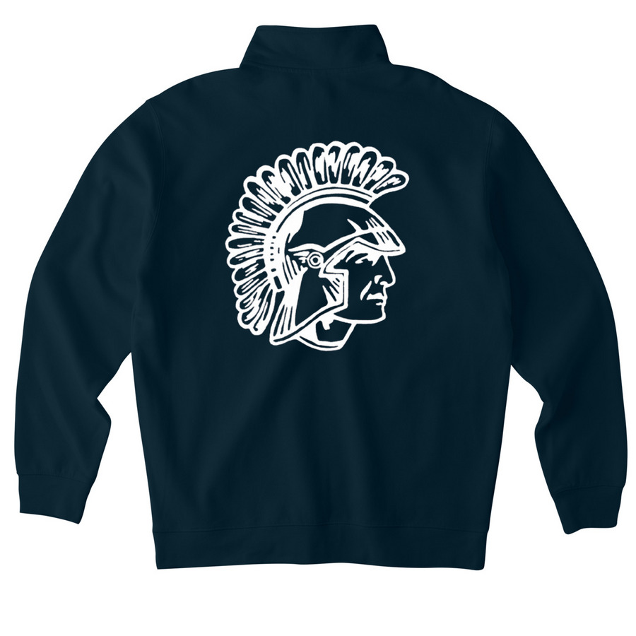 BB Varsity Tennis Quarter-Zip, a Classic Navy Midweight Quarter Zip Pullover (back-view)