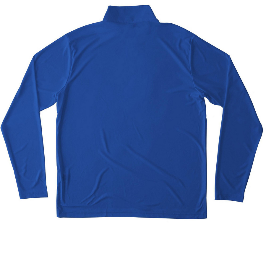 Quarter Zip, a True Royal Unisex Performance Quarter Zip Pullover (back-view)