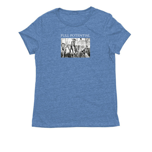 FULL POTENTIAL Lacrosse, a Azure Blue Allmade Eco Triblend Women?s Tee