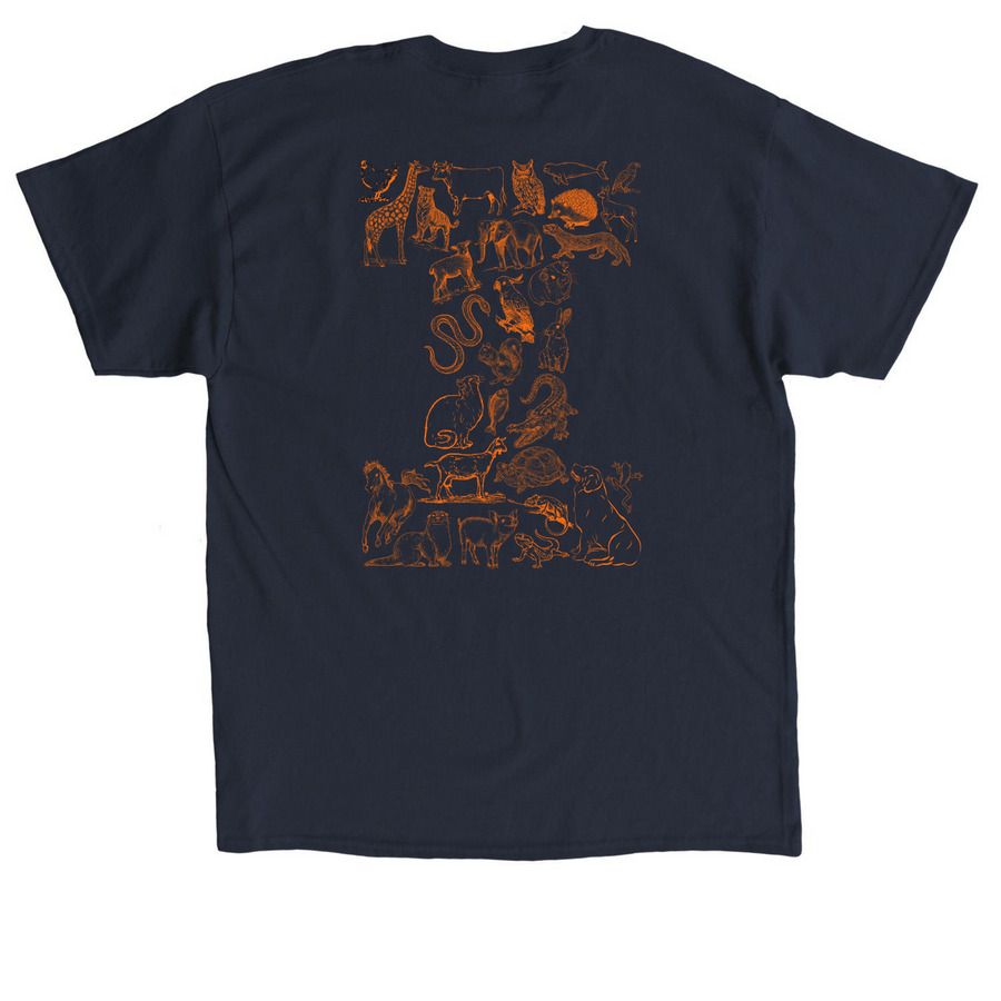 Illini merch, a Navy Classic Unisex Tee (back-view)