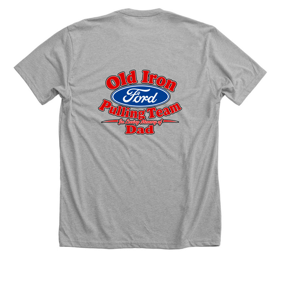 Old Iron Pulling Team&nbsp;, a Athletic Heather Premium Unisex Tee (back-view)
