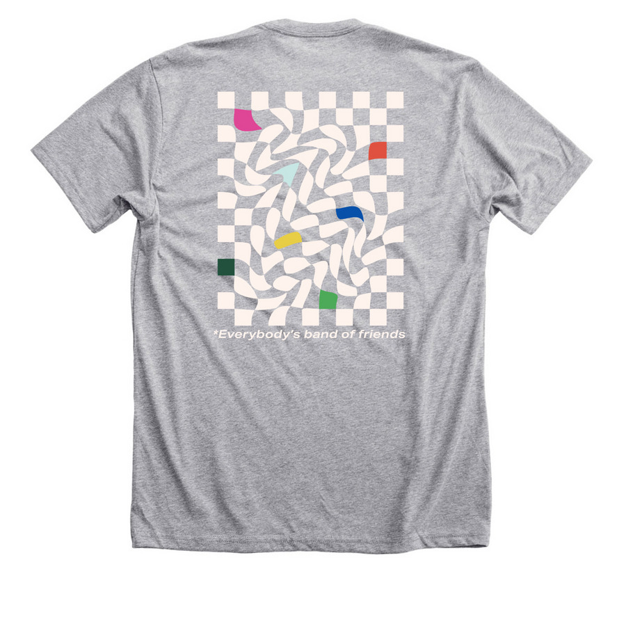 Motley Squad Classic: Color logo, a Athletic Heather Premium Unisex Tee (back-view)