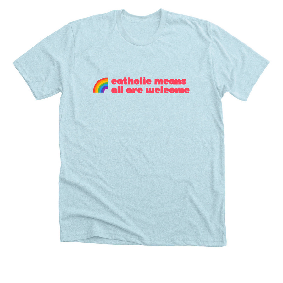World Youth Day Pilgrimage Fundraiser, a Heather Ice Blue Premium Unisex Tee