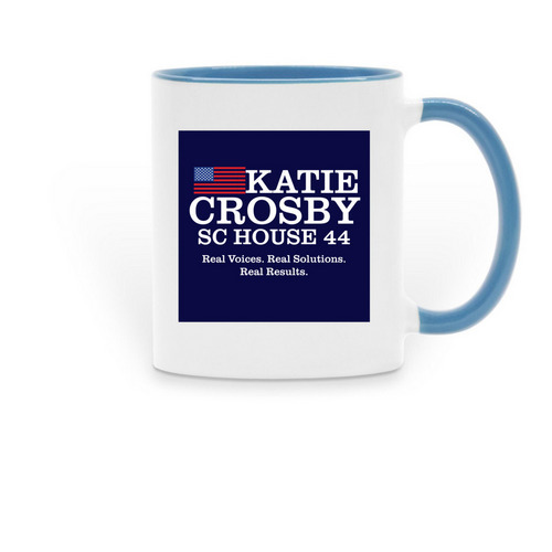 Team Katie Mug, a Light Blue Two-Tone Ceramic Mug