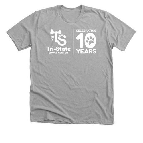 10 Years of Spay and Neuter!, a Athletic Heather Premium Unisex Tee