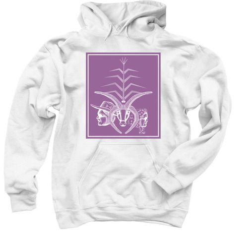ELDERS, a White Pullover Hoodie