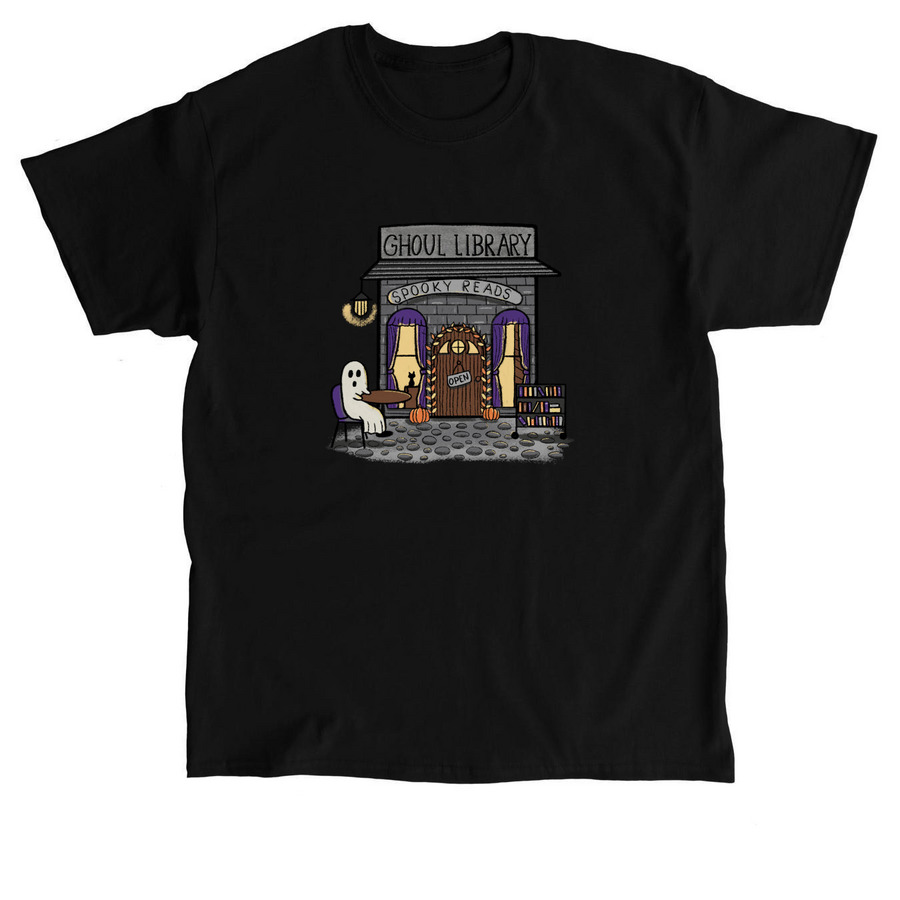 Spooky Library, a Black Classic Unisex Tee