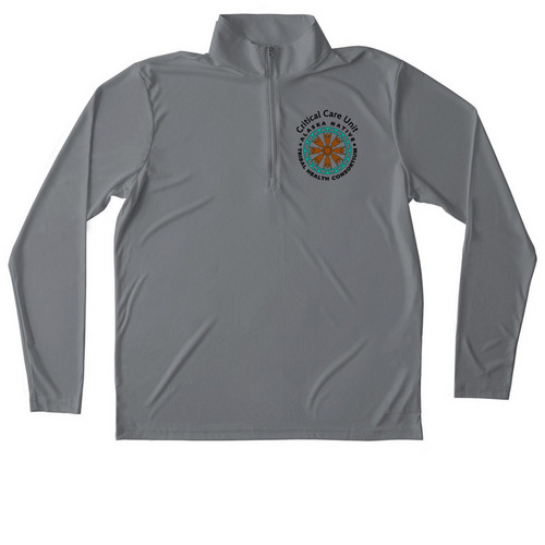 Active Wear Lungs on Back, a Grey Concrete Unisex Performance Quarter Zip Pullover