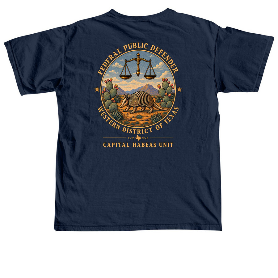 WDTX CHU?Armadillo (fixed!), a True Navy Comfort Colors Unisex Tee (back-view)
