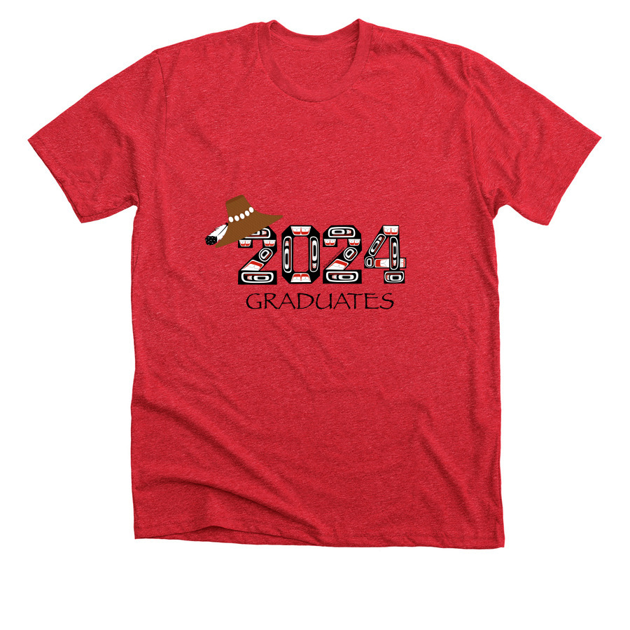2024 Graduates, a Heather Red Premium Unisex Tee