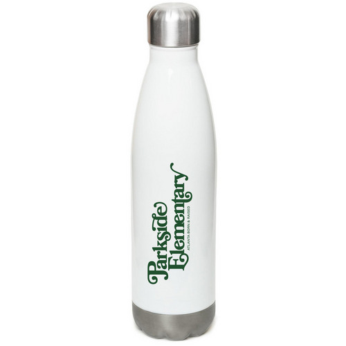 Water Bottle, a White Stainless Steel Water Bottle