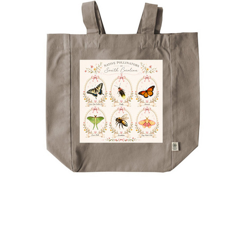 SC Pollinators Tote, a Pumice Recycled Cotton Tote Bag