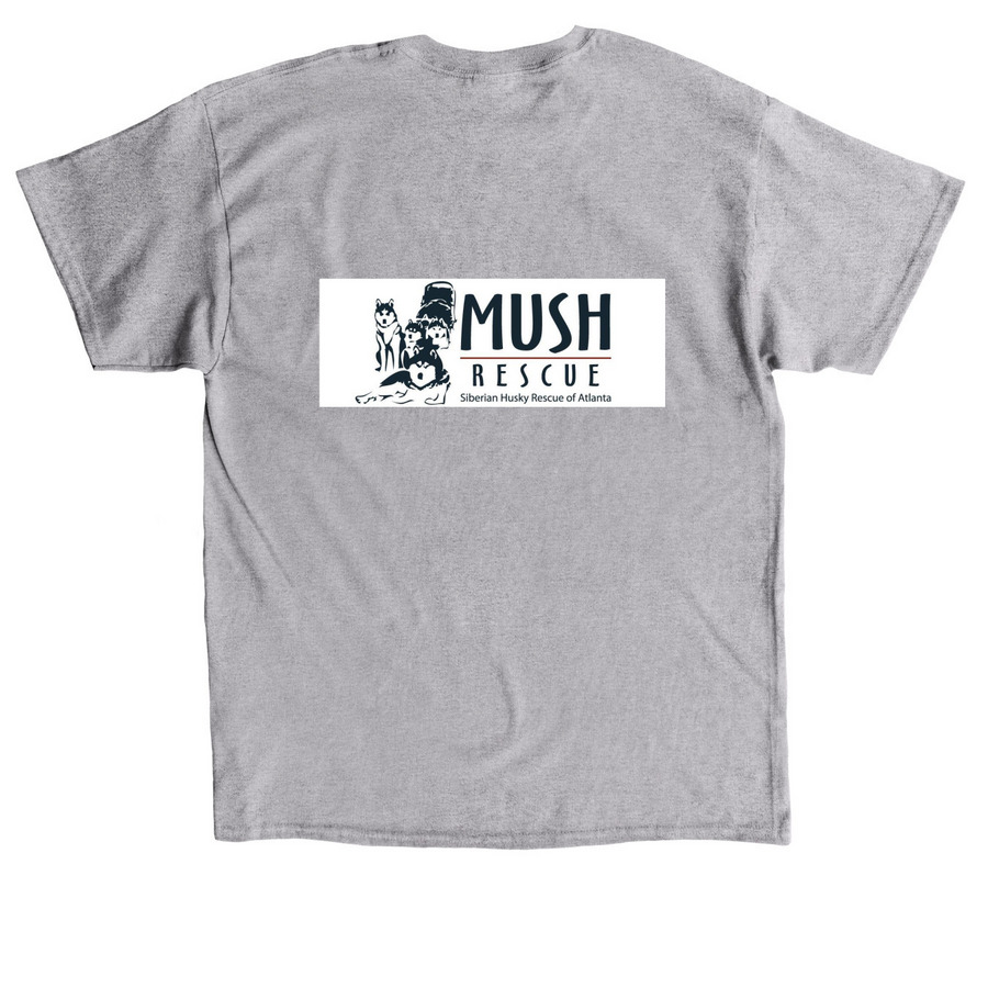 LOVE MUSH, a Sport Grey Classic Unisex Tee (back-view)