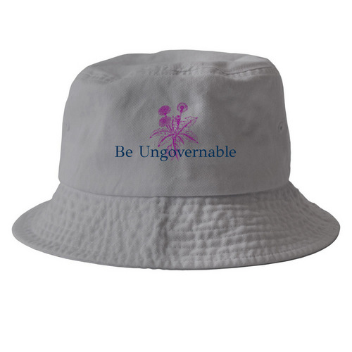 Hats - Pink Flower, a Grey Printed Bucket Hat