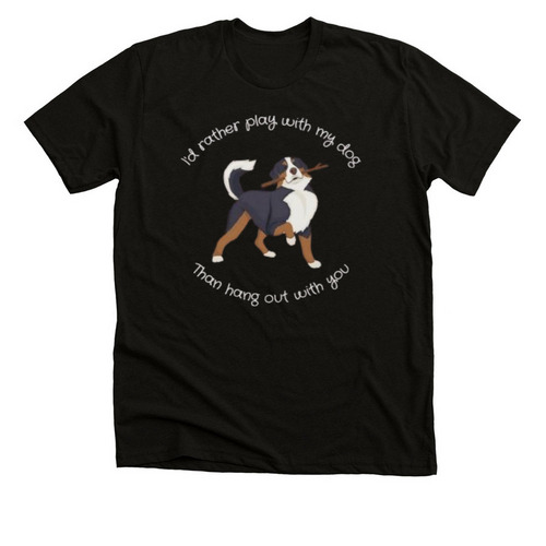 I'd Rather Play with my Dog, a Solid Black Blend Premium Unisex Tee
