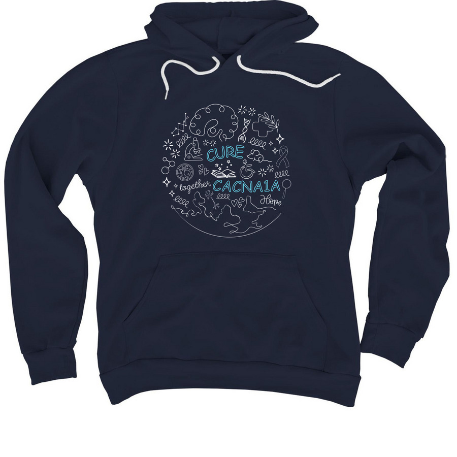 Cure CACNA1A, a Navy Premium Pullover Hoodie