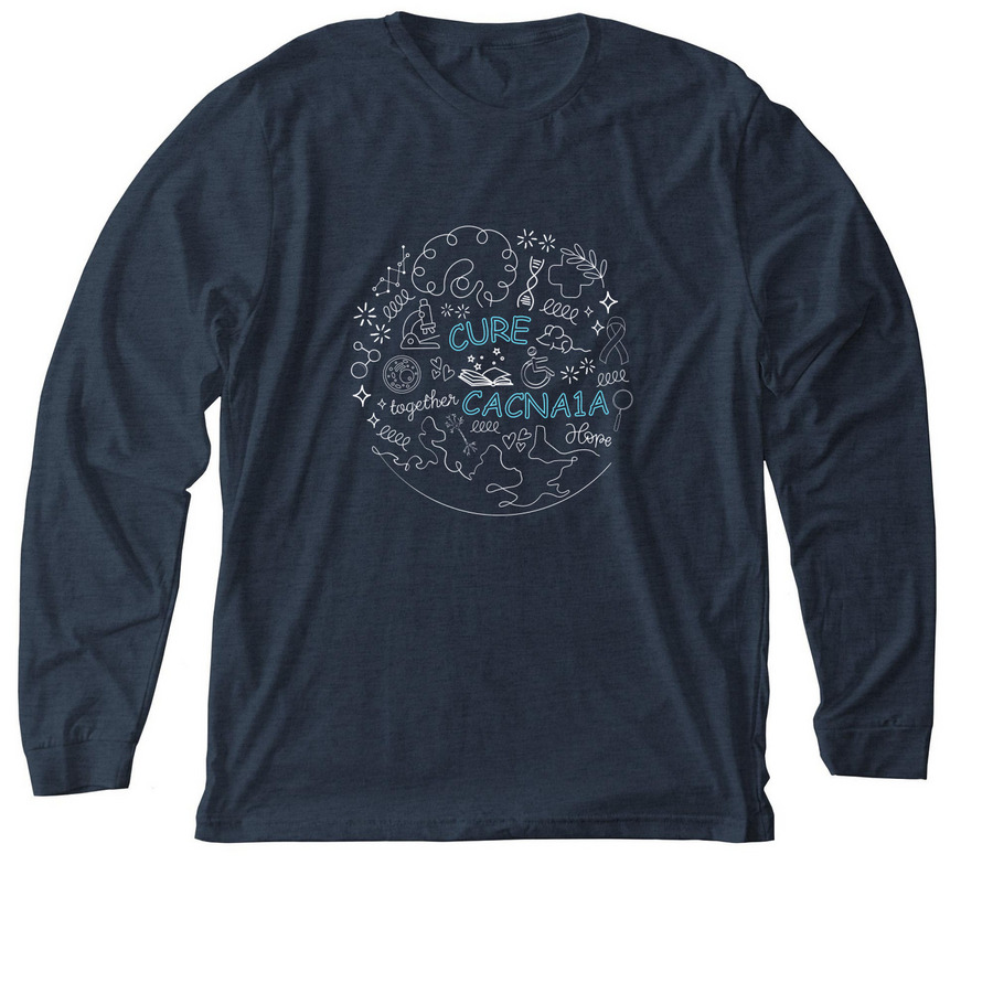 Cure CACNA1A, a Heather Midnight Navy Premium Long Sleeve Tee