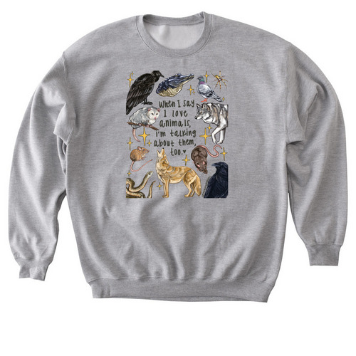 Animal Lover Merch (dark text), a Sport Grey Softstyle Crewneck Sweatshirt