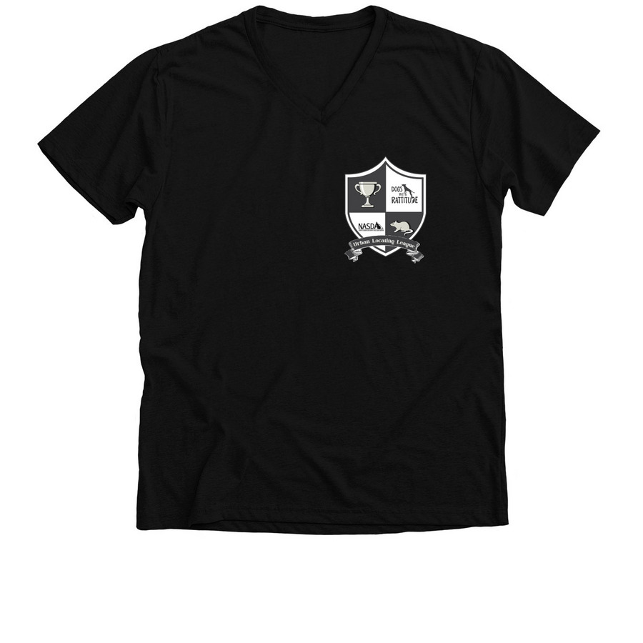 Dogs With Rattitude Urban Locating League, a Solid Black Blend Premium V-Neck Tee