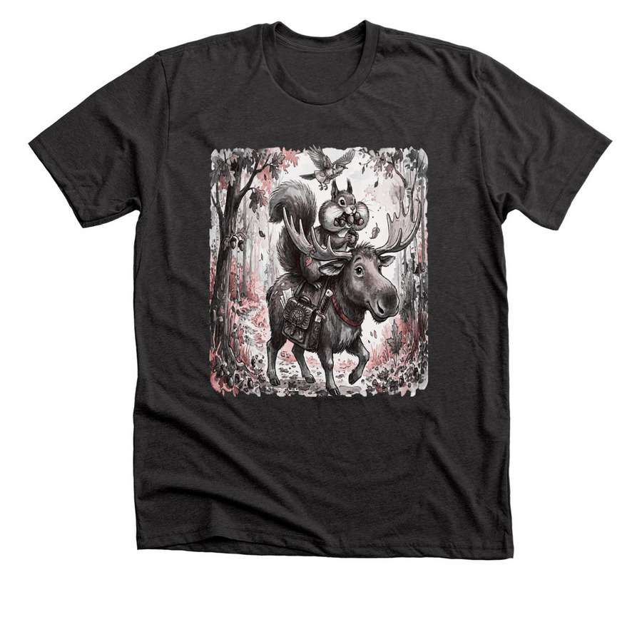 Moose & Squirrel&nbsp;, a Dark Grey Heather Premium Unisex Tee