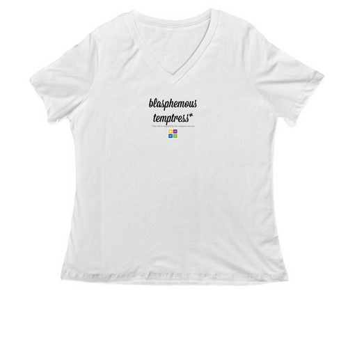 Inspired By the Comment Section, a White Women's Relaxed V-Neck Tee