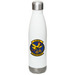 Captain Chicken, a White Stainless Steel Water Bottle (back-view)