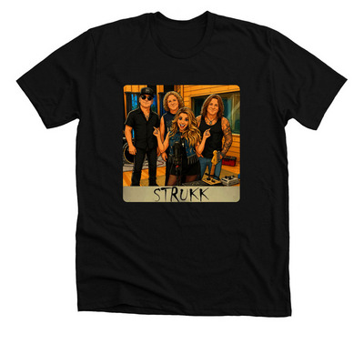 STRUKK Band Clothing - 2 Sided Band On Front, a Solid Black Blend Premium Unisex Tee