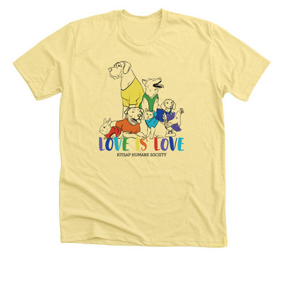 Love is Love, a Heather Yellow Gold Premium Unisex Tee